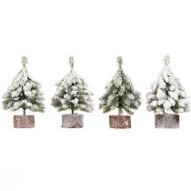 Produkt Ozdoba zimowa Choinka w kolorze zielono-białym Ø7cm W14cm 4szt