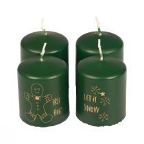 Produkt Świece świąteczne świece świąteczne zielone Ø5cm W6cm 4 szt