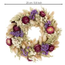 Produkt Wianek z suszonych kwiatów, świąteczna dekoracja stołu na specjalne okazje i pory roku, 25 cm