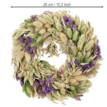 Produkt Wianek z suszonych kwiatów na wiosnę i lato, na stół i drzwi wejściowe, na specjalne okazje z kolorowymi akcentami, 26 cm