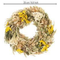 Produkt Wianek z suszonych kwiatów, naturalna dekoracja stołu, salonu i przedpokoju, 25 cm