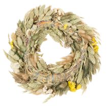 Produkt Wianek z suszonych kwiatów, naturalna dekoracja stołu, salonu i przedpokoju, 25 cm