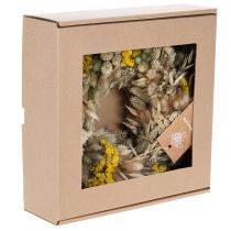Produkt Wianek z suszonych kwiatów, naturalna dekoracja stołu, salonu i przedpokoju, 25 cm