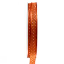 Produkt Wstążka prezentowa w kropki Wstążka ozdobna pomarańczowa 10mm 25m