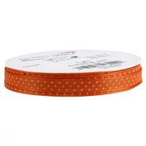 Produkt Wstążka prezentowa ozdobna w kropki pomarańczowa 10mm 25m