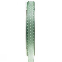 Produkt Wstążka prezentowa w kropki Wstążka ozdobna zielona miętowa 10mm 25m