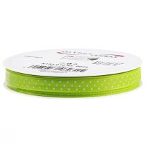 Produkt Wstążka prezentowa w kropki Wstążka ozdobna majowa zieleń 10mm 25m