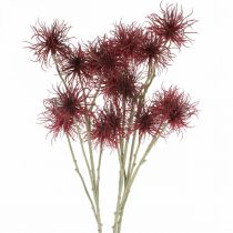 Xantium sztuczny kwiat jesienna dekoracja czerwony 6 kwiatków 80cm 3szt
