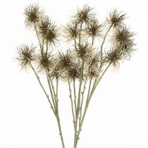 Produkt Xanthium sztuczny kwiat jesienna dekoracja 6 kwiatów kremowy, brązowy 80cm 3szt