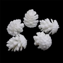 Produkt Dekoracyjne szyszki biały brokat dekoracja rozproszona dekoracja wisząca 3,5cm 45 sztuk
