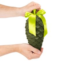 Produkt Sztuczne zawieszki w kształcie szyszek z wstążką prezentową i kokardą, 23 cm, 3 sztuki