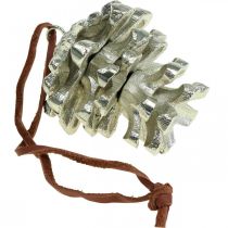 Produkt Dekoracyjne szyszki sosnowe do zawieszenia srebrne W6cm