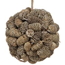 Produkt Kula stożkowa do zawieszania szyszek olchowych bielonych 12cm