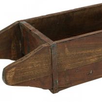 Vintage drewniane pudełko do sadzenia w kształcie cegły drewno 42 × 14,5 cm