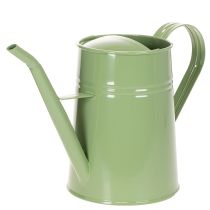 Produkt Metalowa konewka do wnętrz w stylu vintage, miętowo-zielona, 1,7 l, wazon dekoracyjny, styl retro, wys. 23 cm