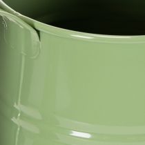 Produkt Metalowa konewka do wnętrz w stylu vintage, miętowo-zielona, 1,7 l, wazon dekoracyjny, styl retro, wys. 23 cm