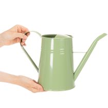 Produkt Metalowa konewka do wnętrz w stylu vintage, miętowo-zielona, 1,7 l, wazon dekoracyjny, styl retro, wys. 23 cm