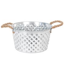 Produkt Miska cynkowa, miska dekoracyjna, metalowa z uchwytem linowym, Ø22cm H12cm
