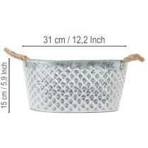 Produkt Duża owalna miska cynkowa, 31 cm x 20 cm, wys. 15 cm