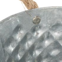 Produkt Owalna miska cynkowa z uchwytami z liny, 27 cm x 17,5 cm, wys. 12 cm