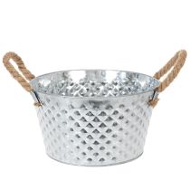 Produkt Okrągła miska cynkowa z uchwytami linowymi Ø25cm H14cm