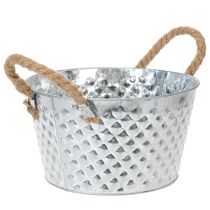 Produkt Okrągła miska cynkowa z uchwytami linowymi Ø25cm H14cm