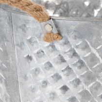Produkt Okrągła miska cynkowa z uchwytami linowymi Ø28cm H16cm