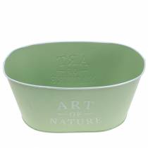 Produkt Miska na kwiaty owalna cynkowo-miętowa zieleń 27×18cm W12,5cm