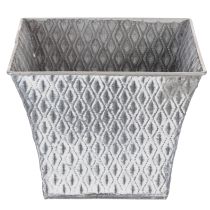 Produkt Garnek cynkowy z wzorem diamentowym, wys. 15 cm