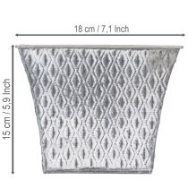 Produkt Garnek cynkowy z wzorem diamentowym, wys. 15 cm