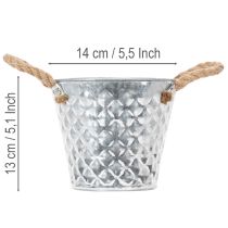 Produkt Garnek cynkowy z uchwytami linowymi Ø14,5cm H13cm