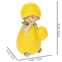 Produkt Figurki dzieci w kształcie cytryny, słodka dekoracja stołu na lato w stylu vintage, do salonów i na balkon, 9 cm, 3 sztuki