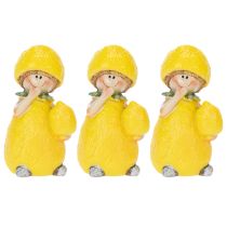 Produkt Figurki dzieci w kształcie cytryny, słodka dekoracja stołu na lato w stylu vintage, do salonów i na balkon, 9 cm, 3 sztuki