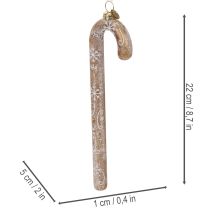 Produkt Szklana ozdoba w kształcie laski cukrowej, nostalgiczna ozdoba choinkowa, 22 cm