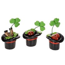 Produkt Talizman na szczęście koniczyna i chrząszcz w cylindrze, 7 cm, 3 sztuki