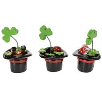 Produkt Talizman na szczęście koniczyna i chrząszcz w cylindrze, 7 cm, 3 sztuki