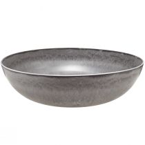 Produkt Stylowa, matowo-szara miska 37 cm - teksturowana powierzchnia, uniwersalna do dekoracji - 3 sztuki