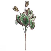 Produkt Begonia Sztuczne Rośliny Liść Begonie Zielony Fioletowy 62cm