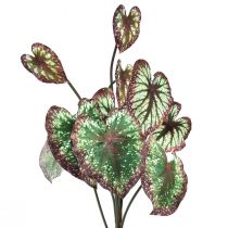 Produkt Begonia Sztuczne Rośliny Liść Begonie Zielony Fioletowy 62cm