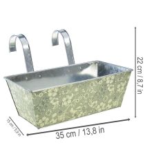 Produkt Skrzynka na kwiaty z uchwytem, balkon, metalowa, 35x15cm, wys. 13cm