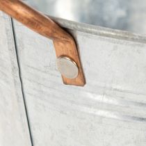 Produkt Okrągła misa na kwiaty z uchwytami, metalowa misa Ø17,5cm wys.9cm