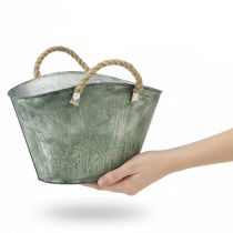 Produkt Doniczka z uchwytami jutowymi, torebka metalowa, 31×20×17cm