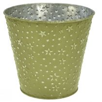 Produkt Doniczka metalowa gwiazdki zielona srebrna Ø16cm