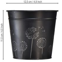 Produkt Doniczka metalowa, czarno-srebrna, Ø12,5cm, wys.11,5cm