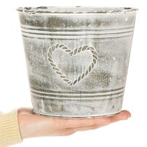 Produkt Doniczka w stylu shabby chic, metalowa, w kształcie serca, Ø17,5 cm, wys.15,5 cm