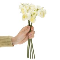 Produkt Sztuczny bukiet jaskier, trwała dekoracja kwiatowa na wiosnę, 32 cm, 5 sztuk