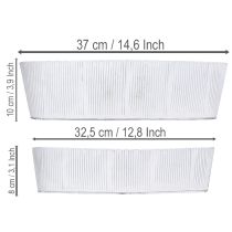 Produkt Owalna metalowa miska w kolorze białym i srebrnym, 32,5 cm/37 cm, zestaw 2 sztuk