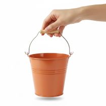 Produkt Dekoracyjne metalowe wiadro/doniczka, pomarańczowo-brązowe, Ø22 cm, wys.21,5 cm, 6 l