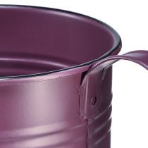 Produkt Konewka dekoracyjna, metalowa, fioletowa, doniczka, Ø13,5cm, wys.12,5cm