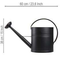 Produkt Dekoracyjna, metalowa konewka w stylu vintage, czarno-oliwkowo-zielona, 60x19x38 cm, przyciągająca wzrok na balkon lub do oranżerii